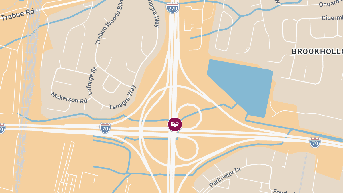 Crash with Injuries Reported at I-270 S & I-70 E Interchange