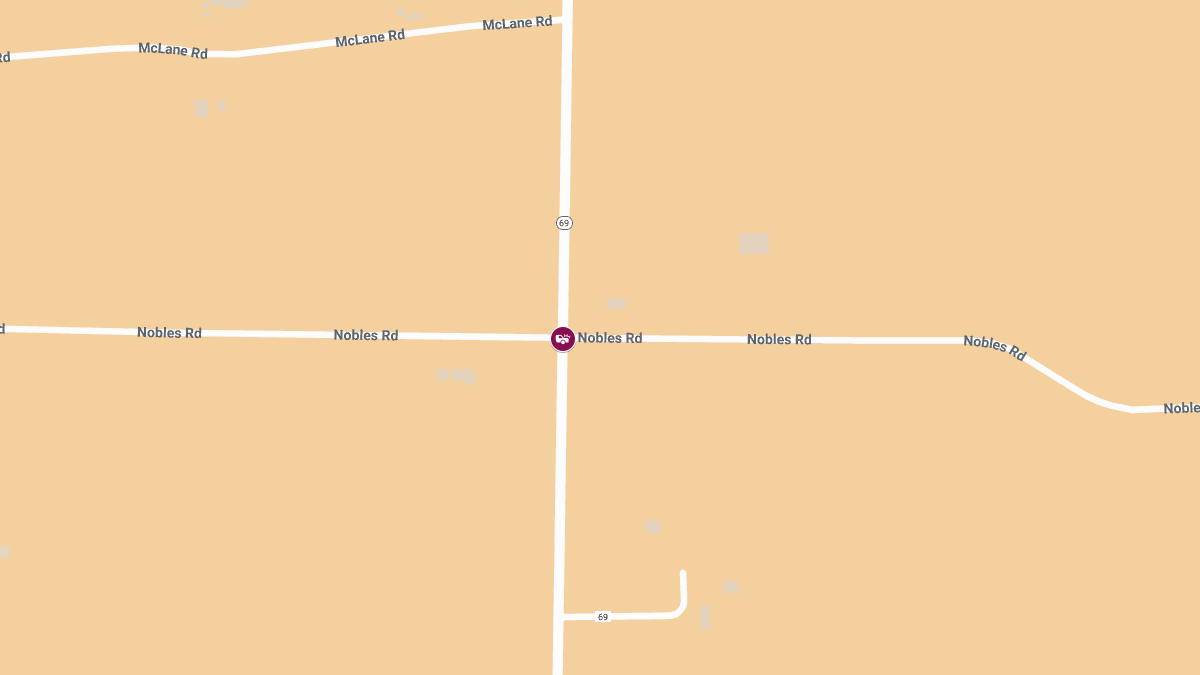 Crash with Injuries Reported on SR-69 at Nobles Rd