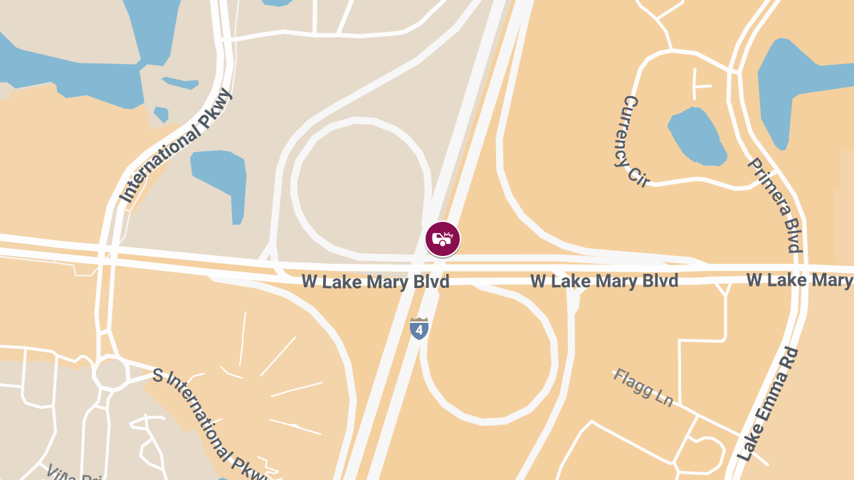 Crash with Injuries Shuts Down Eastbound I-4 at Lake Mary Blvd