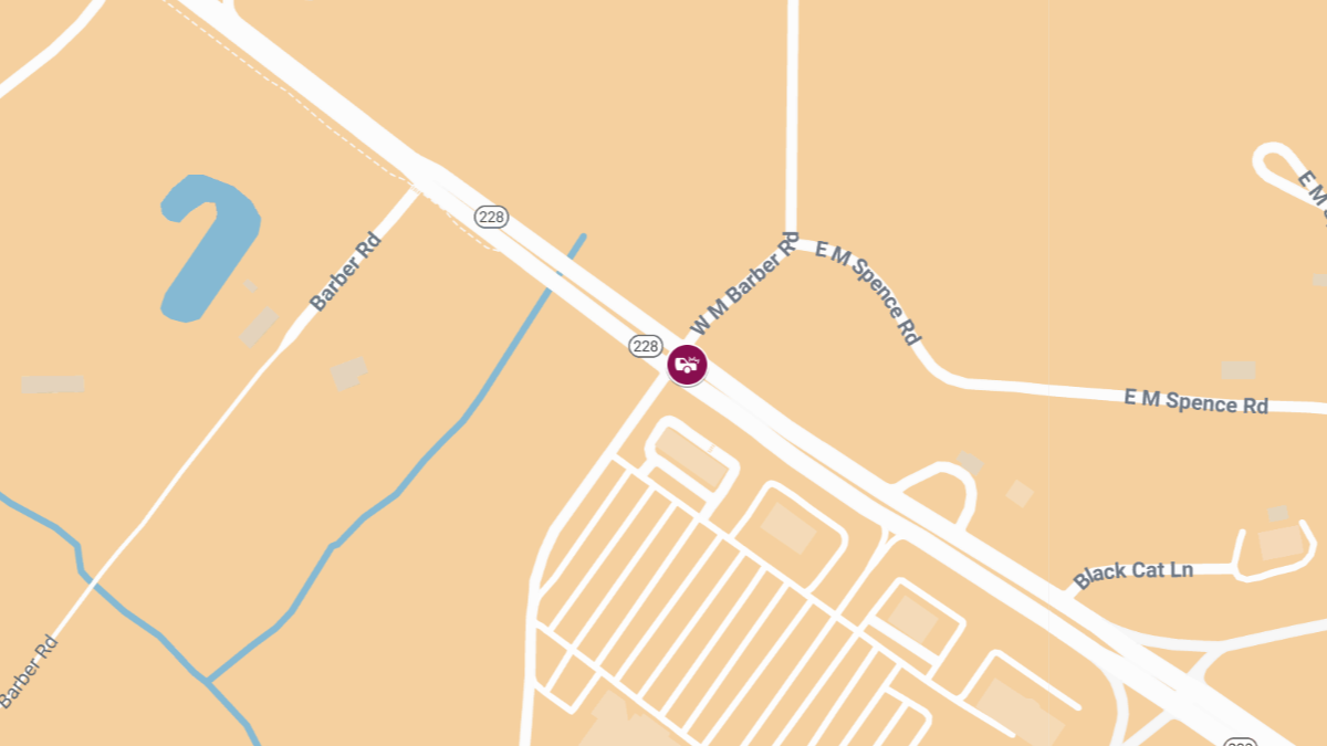 Crash with Injuries and Roadblock at SR-228 and W M Barber Rd