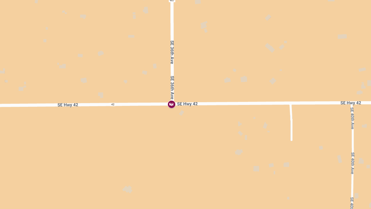 Crash with Injuries and Roadblocks at SE Hwy 42 and SE 36th Ave
