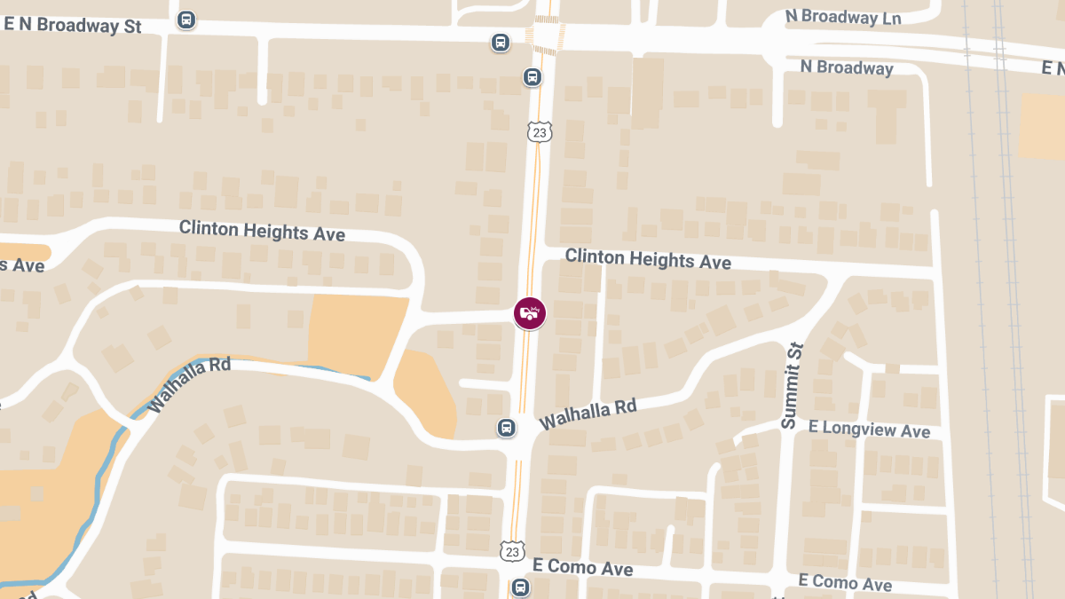 Crash with Injuries at Indianola Ave and Clinton Heights Ave
