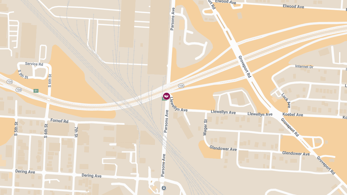 Crash with Injuries at Llewellyn Ave & Parsons Ave