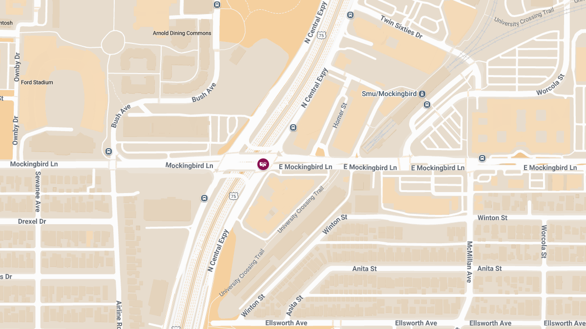 Crash with Injuries at N Central Expy & E Mockingbird Ln