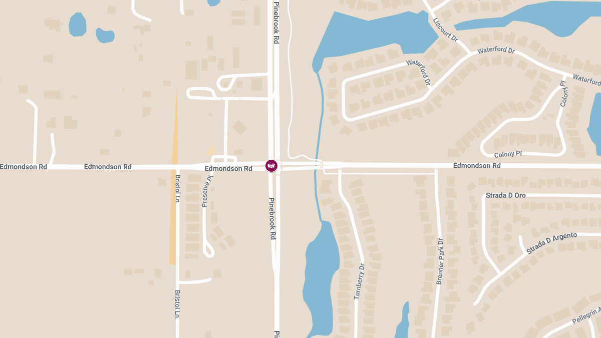 Crash with Injuries at Pinebrook Rd and Edmondson Rd