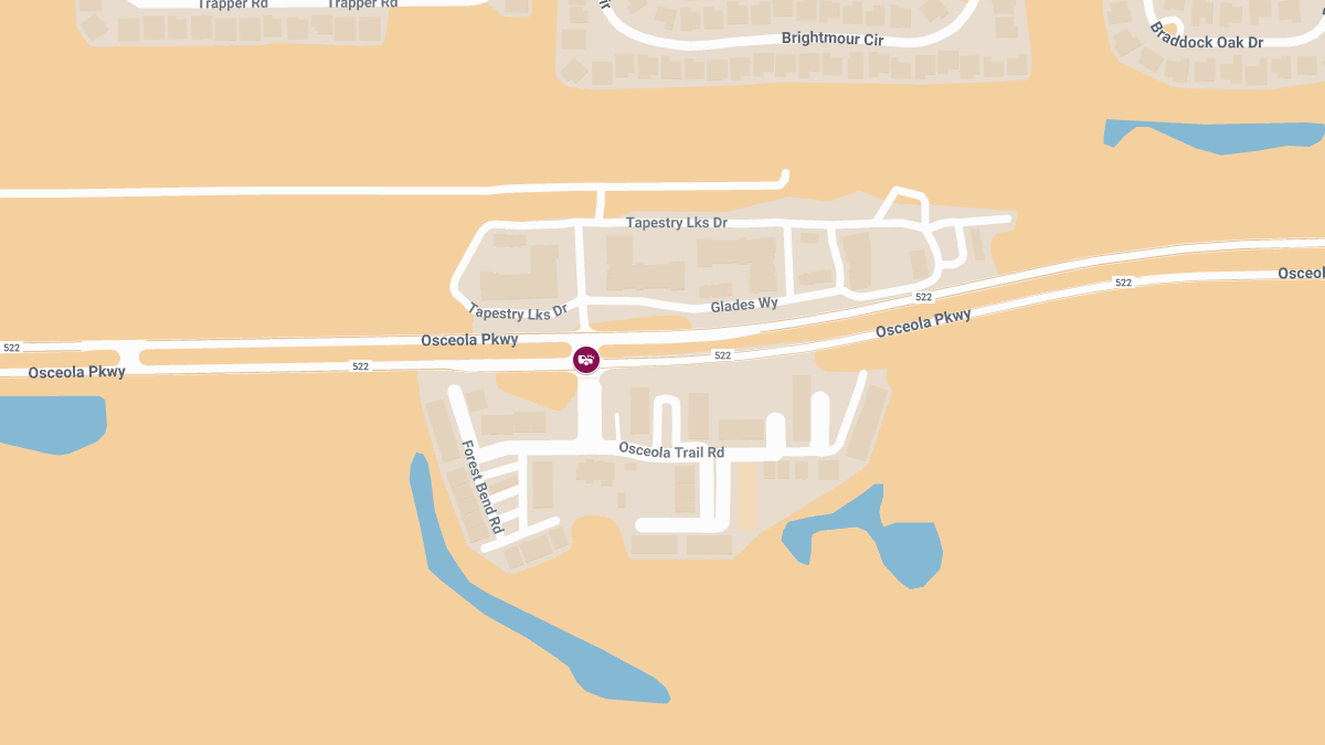 Crash with Injuries at W Osceola Pkwy and Osceola Trail Rd