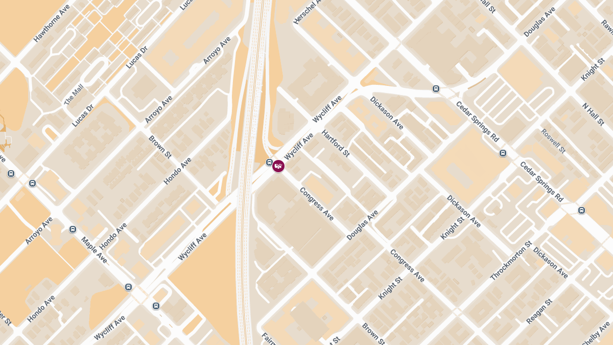 Crash with Injuries at Wycliff Ave & Congress Ave 