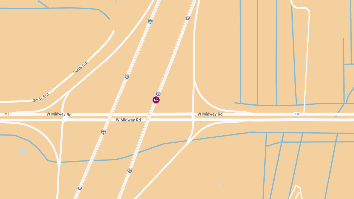 Crash with Injuries on I-95 SB Near Midway Rd