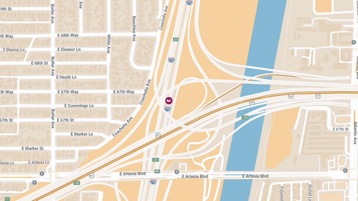 Crash with Injuries on SB I-710 Near 91 Freeway