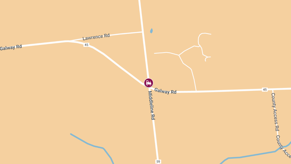 Driver Injured After Collision with Tractor-Trailer at Galway Rd & Middleline Rd