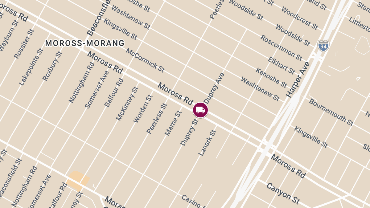 Driver Injured in Rear-End Truck Collision Near Moross Rd