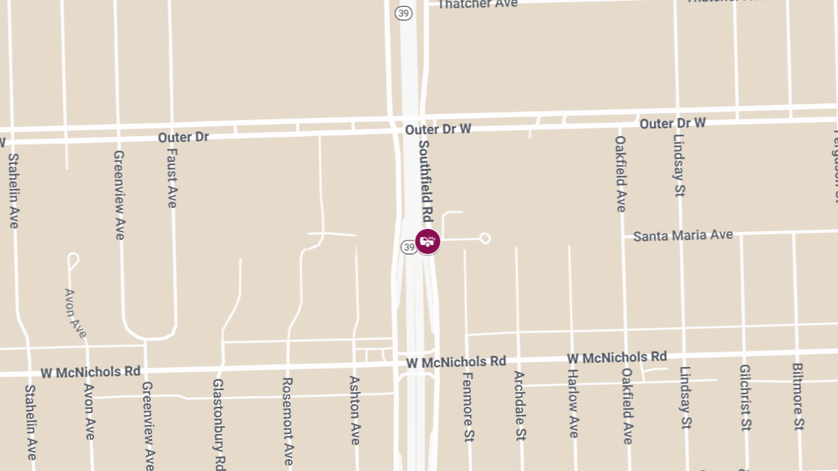 EMS Responds to Injury Crash on Southfield Rd Near Outer Dr W