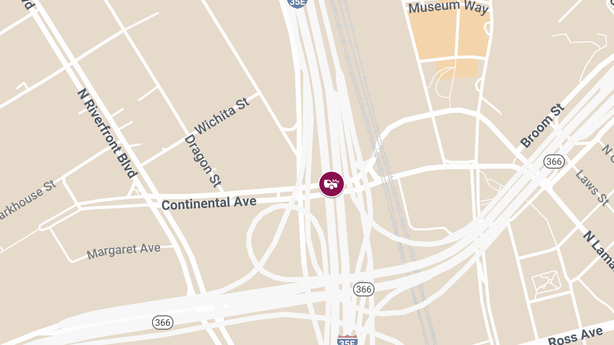 Emergency Crews Respond to Vehicle Accident With Injuries at N Stemmons Fwy & Continental Ave