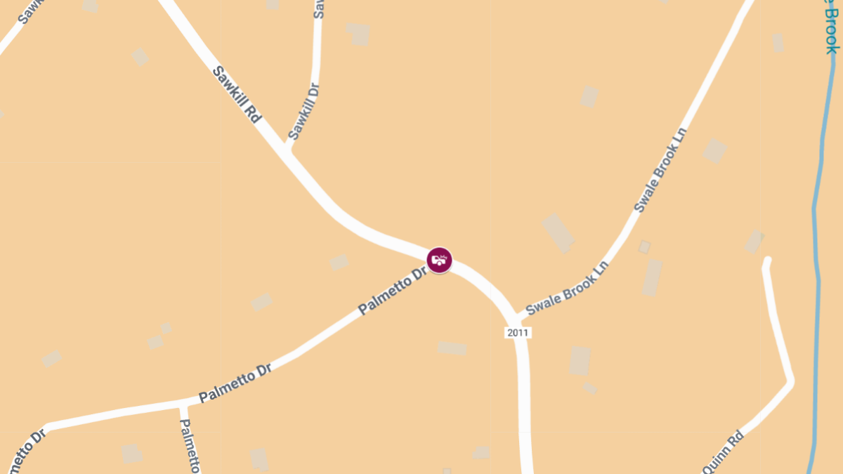 Entrapment Reported in Crash at Sawkill Rd & Palmetto Dr