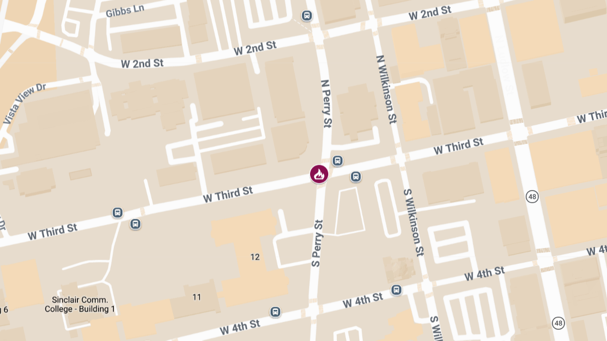 Fire with Injury Reported at N Perry St & W Third St