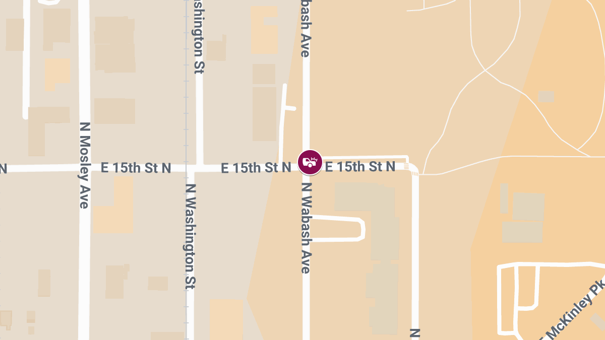 Head-On Collision with Injuries at E 15th St N & N Wabash Ave