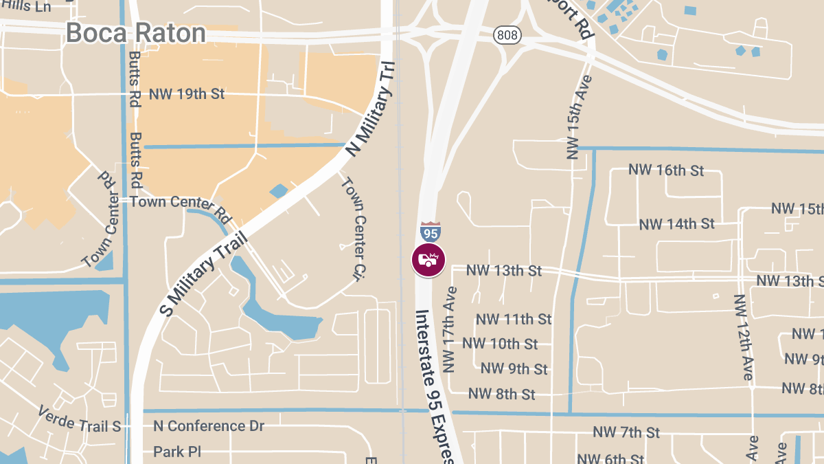 Hit-and-Run Accident With Injuries on I-95 SB Near Palmetto Park Rd