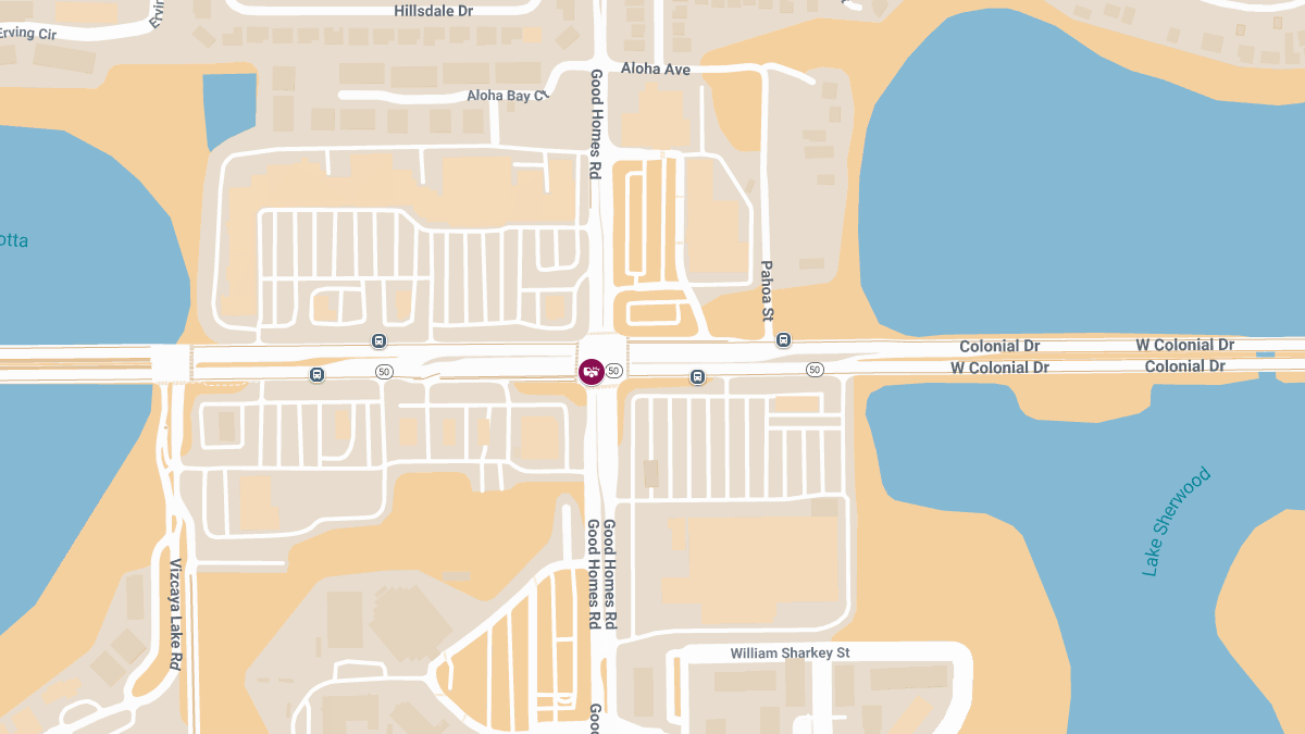 Hit-and-Run Crash With Injuries at W Colonial Dr and Good Homes Rd