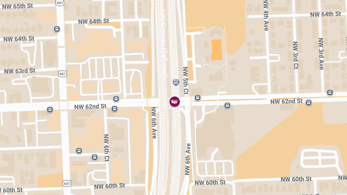 Hit-and-Run Crash With Injuries on I-95 NB Express Lanes at NW 62nd St