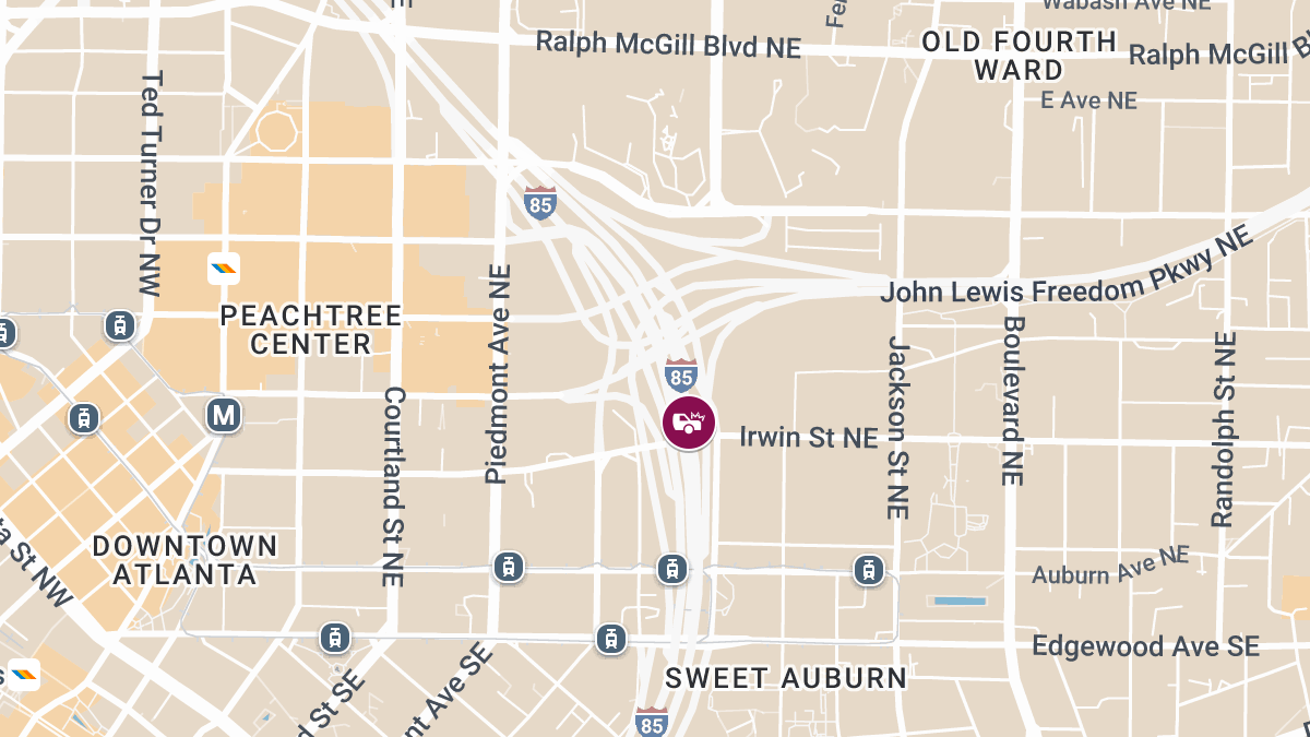 Injuries Reported After Traffic Collision on I‑75/85 Near Andrew Young Blvd