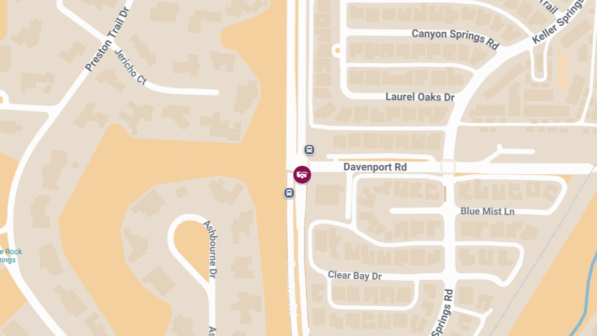 Injuries Reported After Vehicle Collision at Davenport Rd & Preston Rd