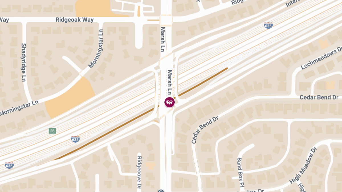 Injuries Reported After Vehicle Collision at LBJ Fwy E & Marsh Ln