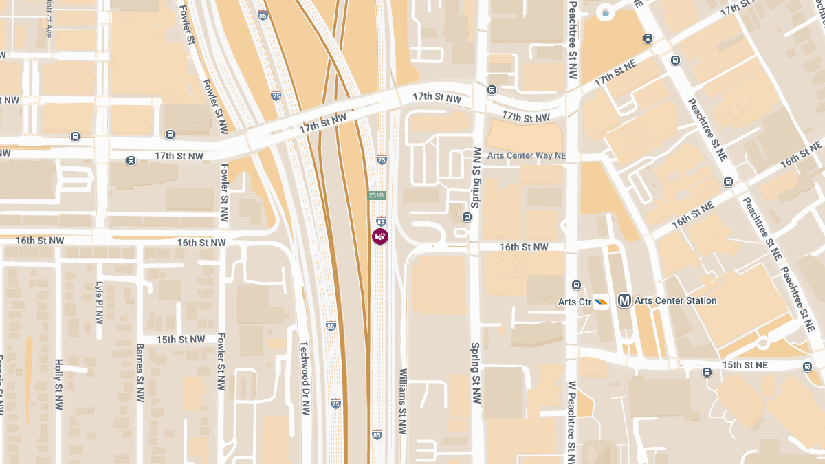 Injuries Reported After Vehicle Crash Near I‑75/85 Interchange at Williams St