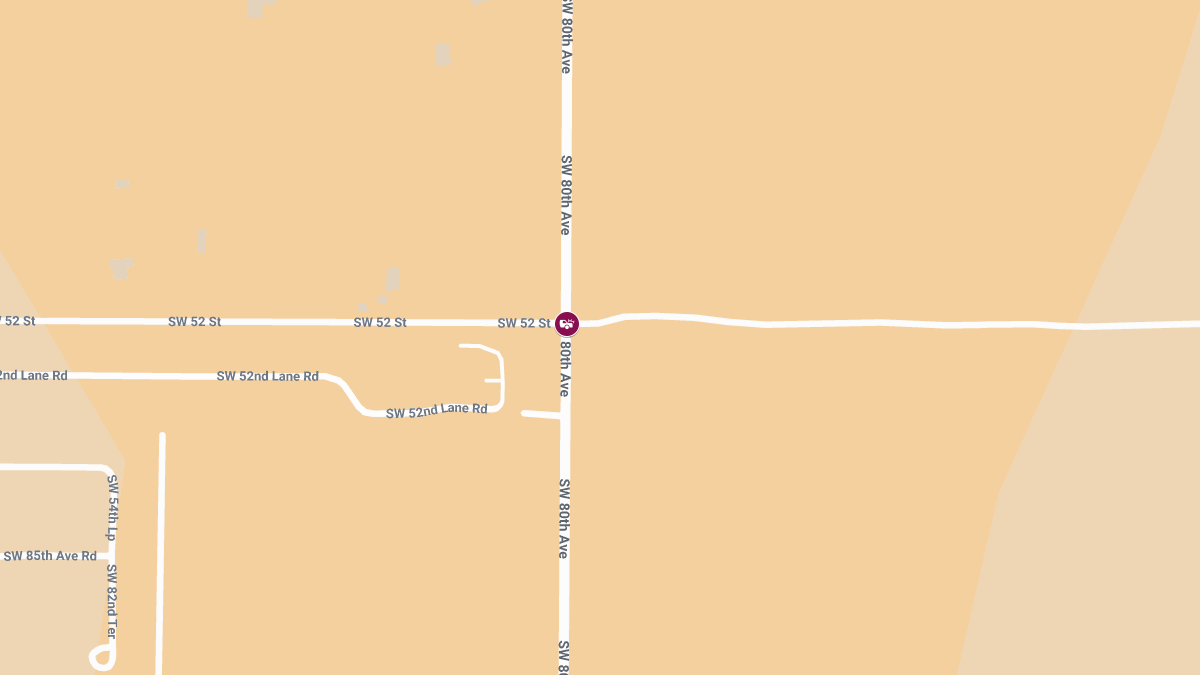 Injuries Reported Following Crash at SW 80th Ave & SW 52nd St