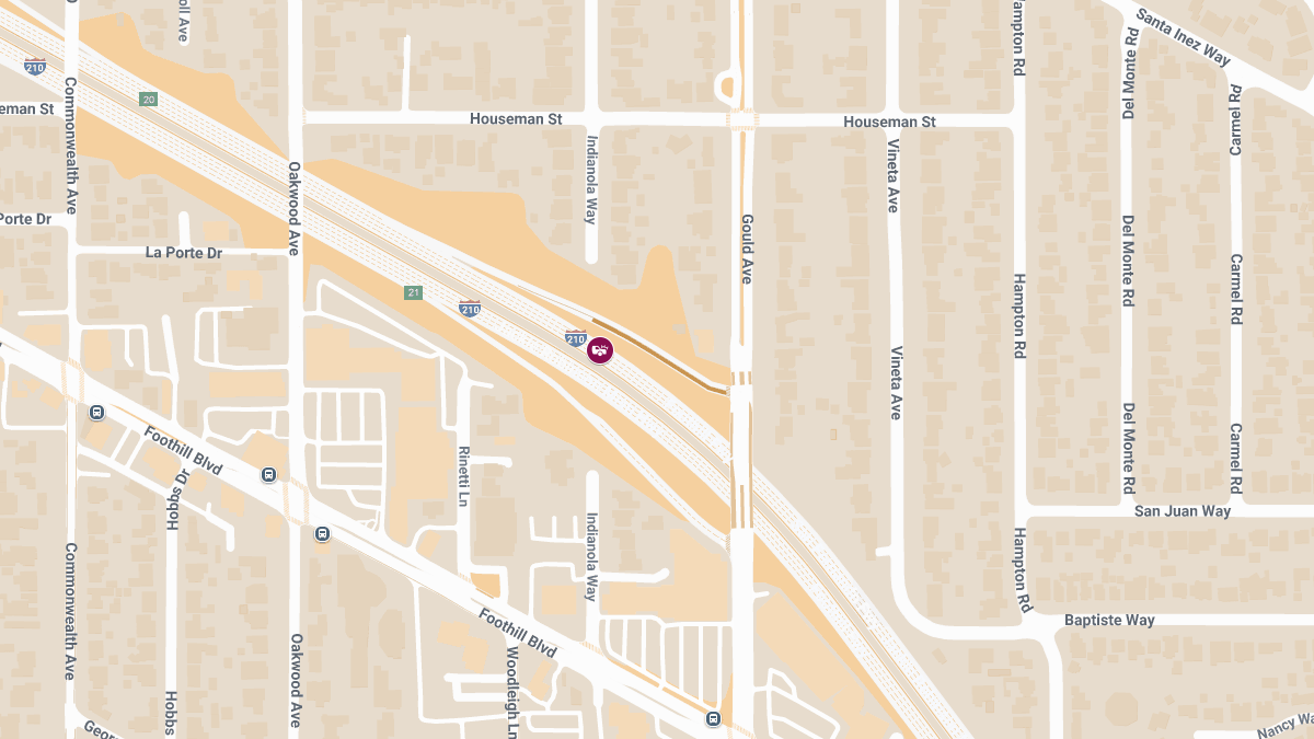 Injuries Reported in Accident on Eastbound I-210 Near Hubbard St