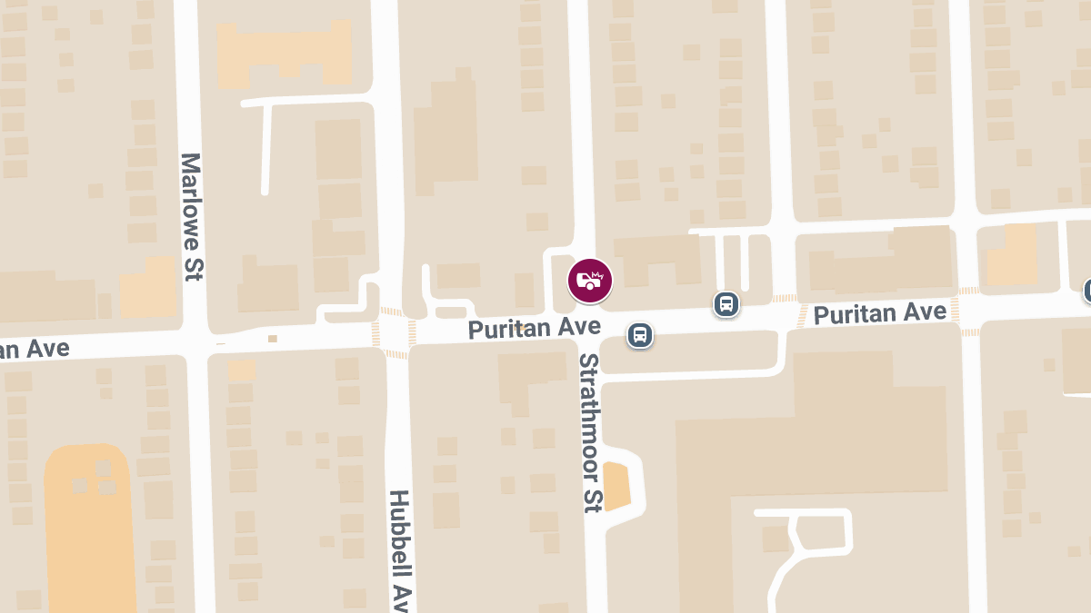 Injuries Reported in Collision at Strathmoor St & Puritan Ave