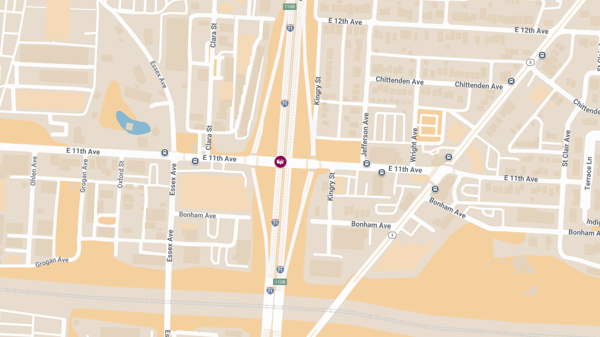 Injuries Reported in Crash at E 11th Ave and I-71 South