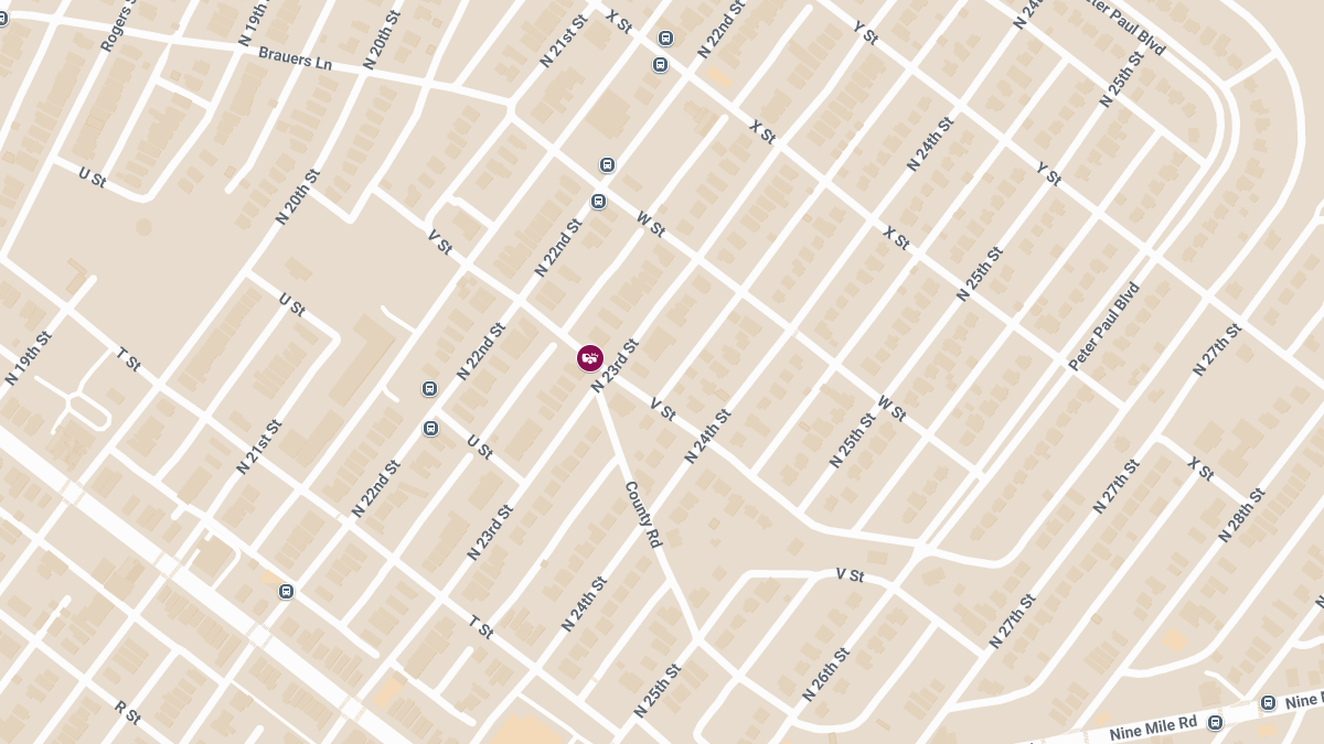 Injuries Reported in Crash at N 23rd St & V St