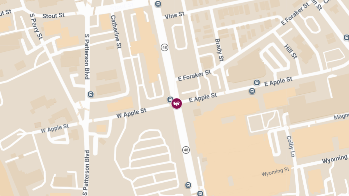 Injuries Reported in Crash at S Main St & E Apple St
