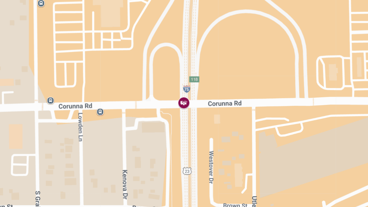 Injuries Reported in Crash on NB I-75 at Corunna Rd