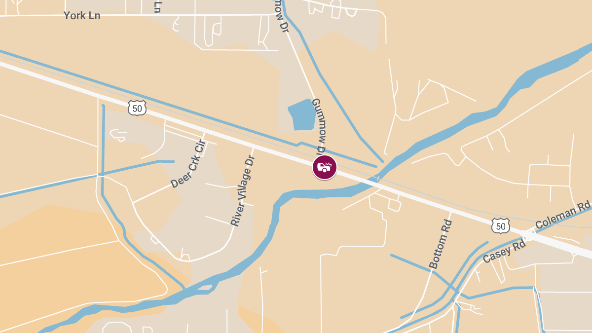 Injuries Reported in Crash on US-50 at Gummow Dr