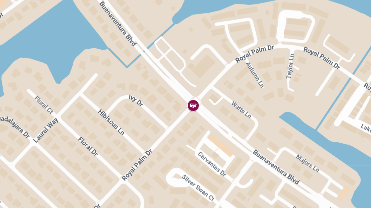 Injuries Reported in Hit-and-Run at Buenaventura Blvd and Royal Palm Dr