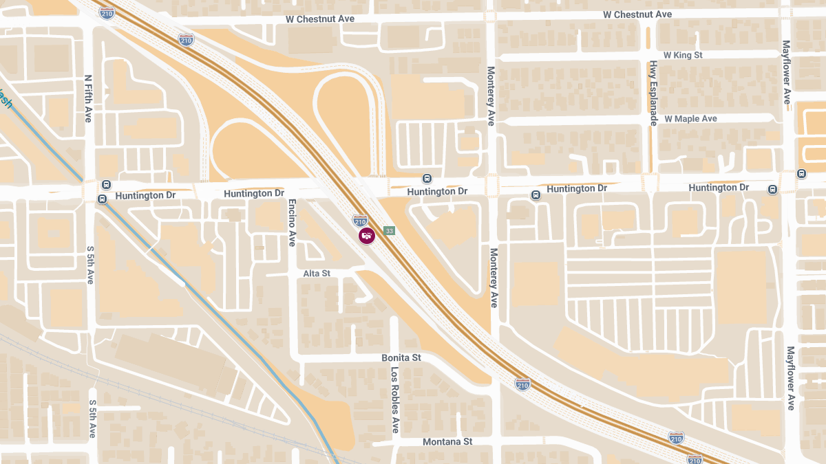 Injuries Reported in Multi-Vehicle Crash on WB I-210 Near Huntington Dr