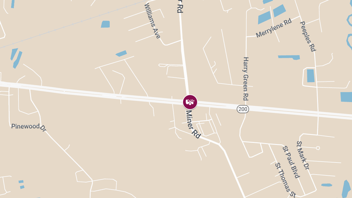 Injury Accident Blocks Lane on SR-200 at Miner Rd