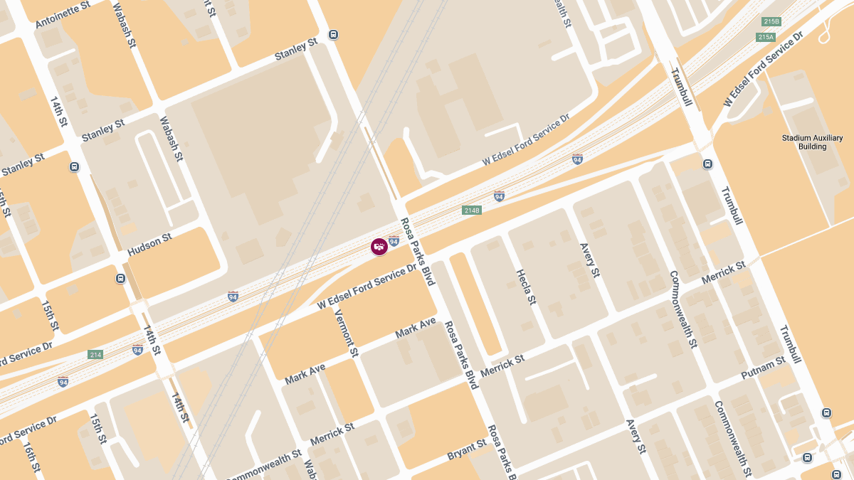 Injury Accident Involving City Bus on I-94 Near Rosa Parks Blvd