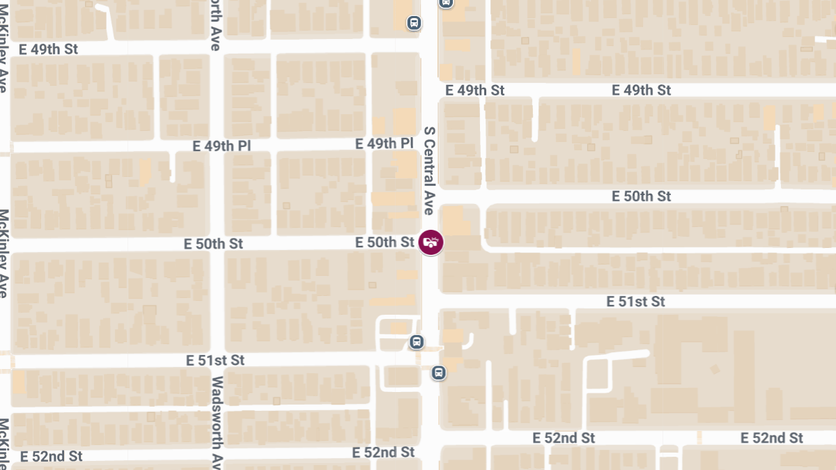 Injury Accident Reported at E 50th St & S Central Ave