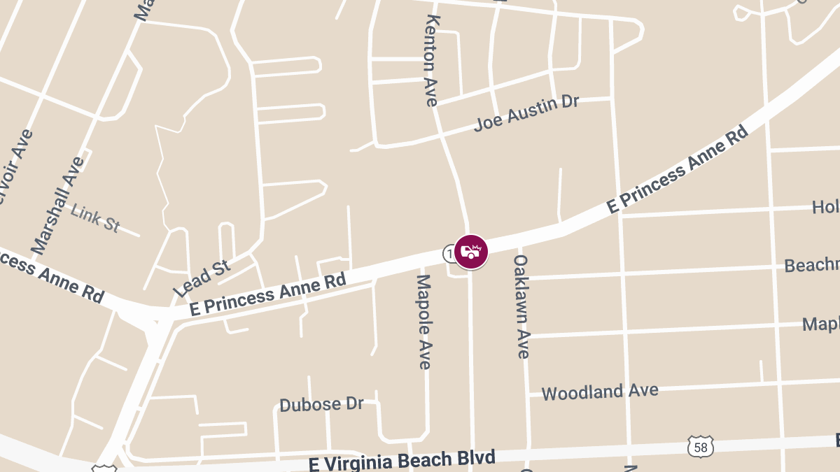 Injury Accident Reported at E Princess Anne Rd and Kenton Ave