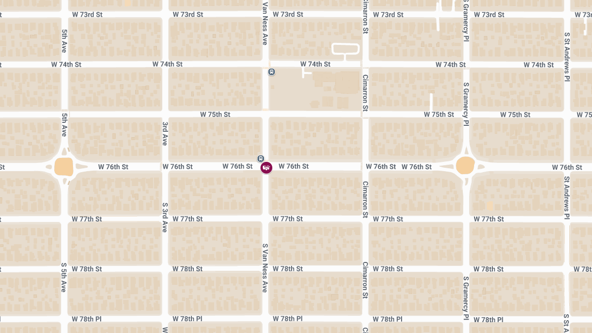 Injury Accident Reported at W 76th St & S Van Ness Ave
