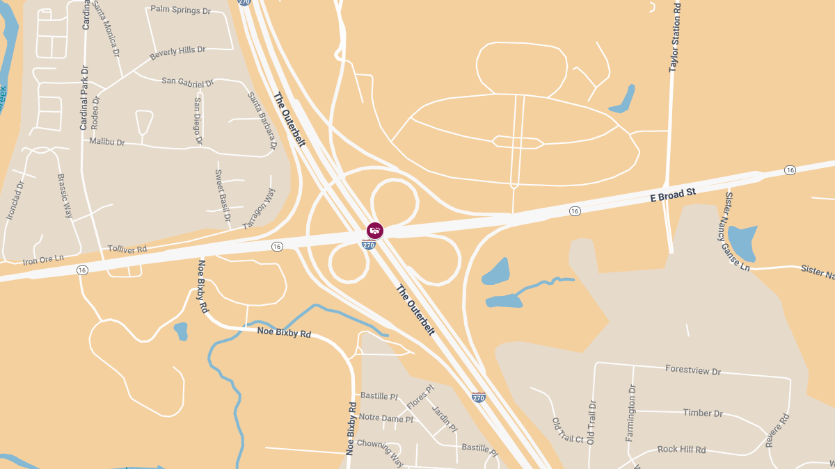 Injury Accident Reported on I-270 North at E Broad St