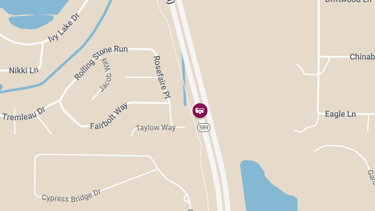 Injury Accident Blocks Left Lane on I-10 EB at MM313 in Lake City