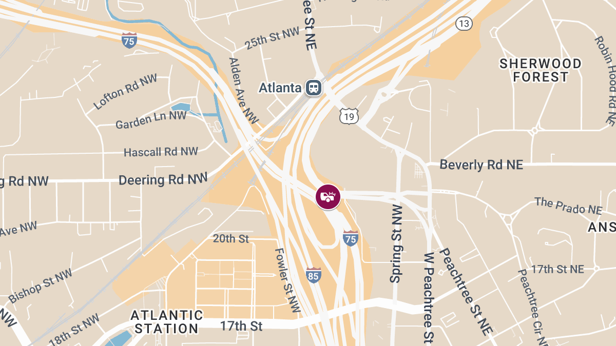 Injury Accident at Peachtree St NE & I-85 Connector