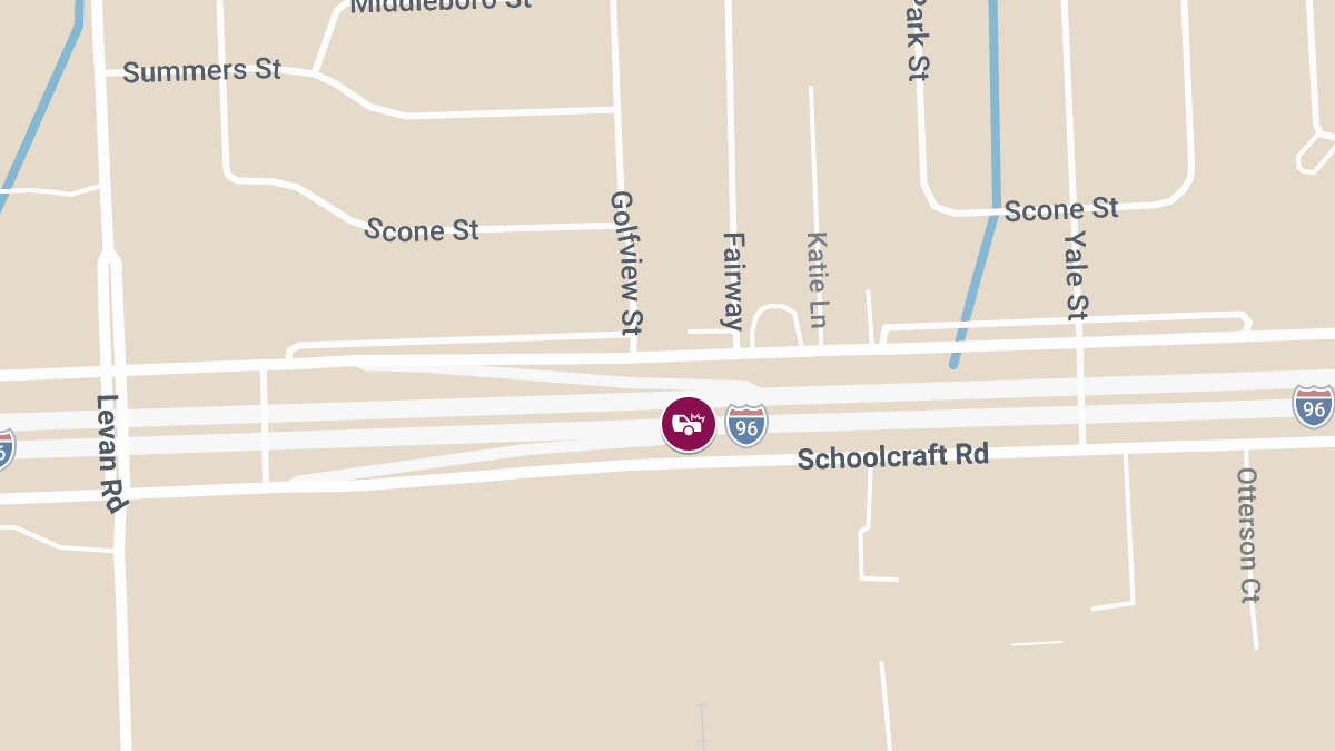 Injury Accident on Eastbound I-96 Near Schoolcraft Service Dr