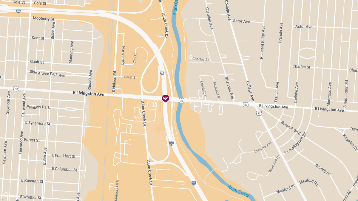 Injury Accident on I-70 West at Miller Ave