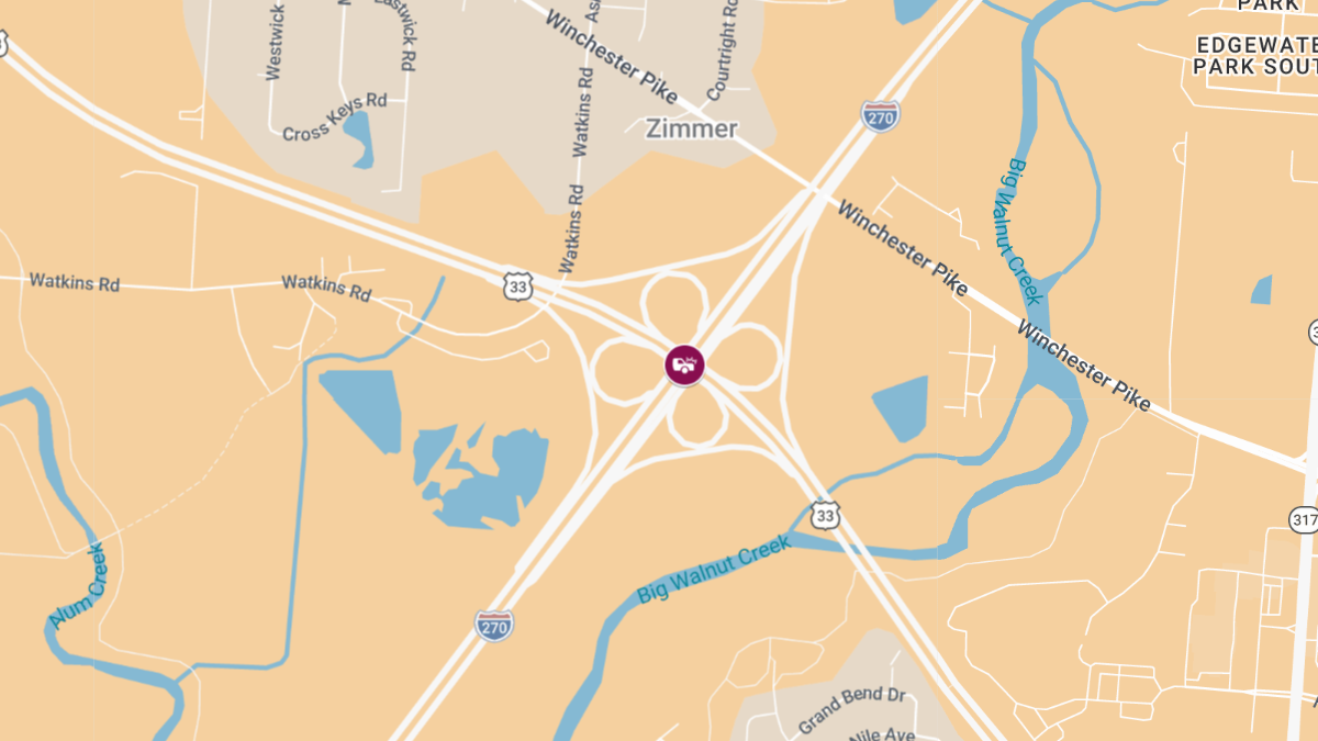 Injury Accident on US-33 W at I-270 S Interchange