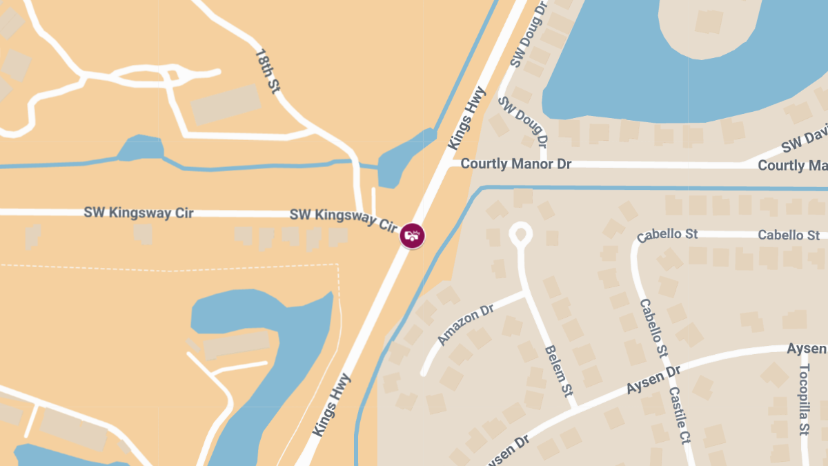 Injury Accident with Roadblock on Kings Hwy at Kingsway Cir