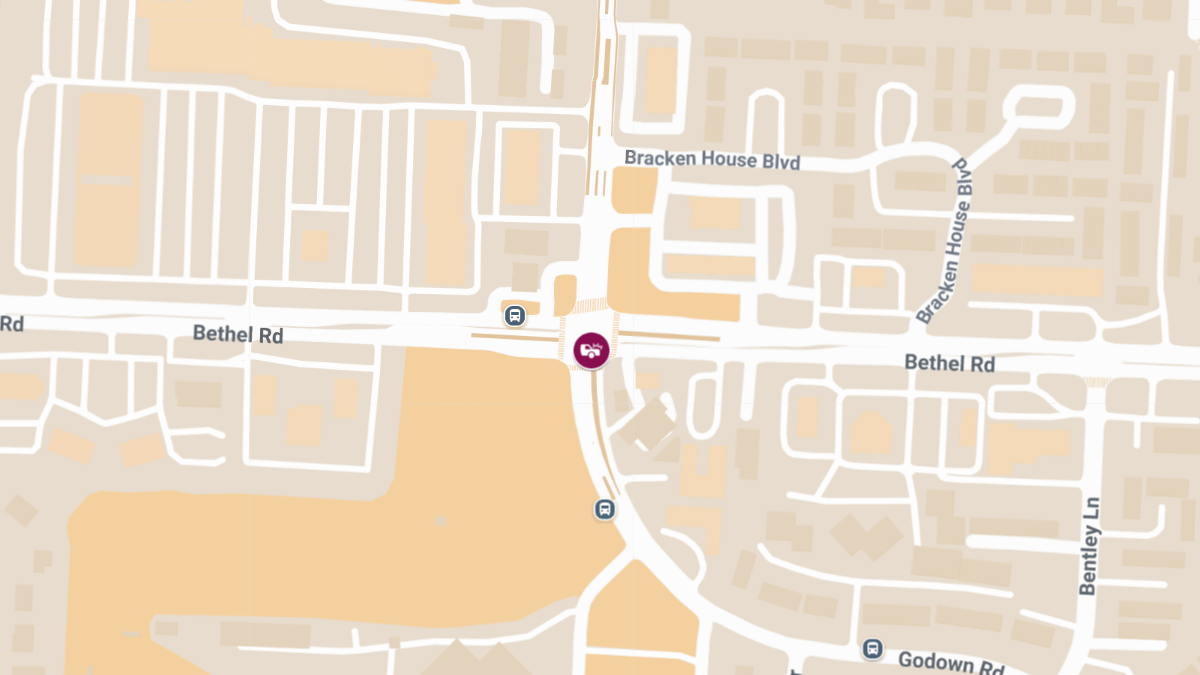 Injury Collision Blocks EB Bethel Rd Between Godown Rd and Kenny Rd